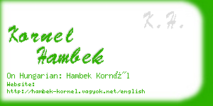 kornel hambek business card